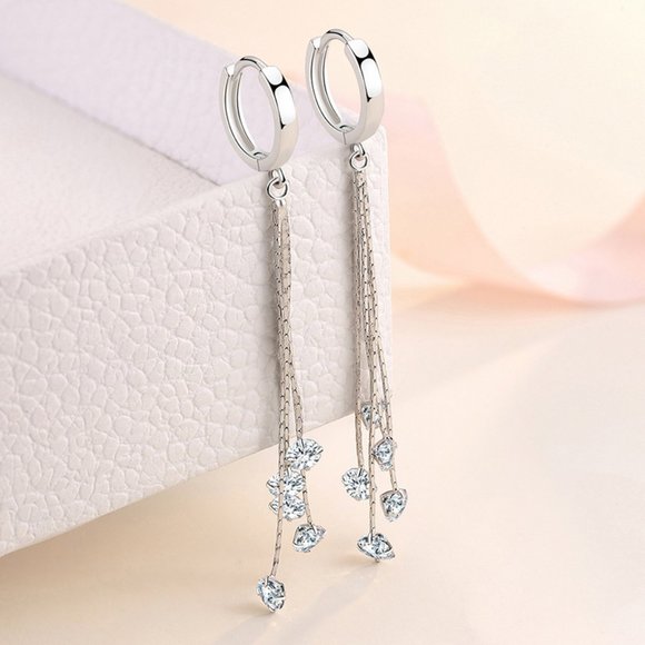 925 Silver Long Earring - Picture 3 of 7